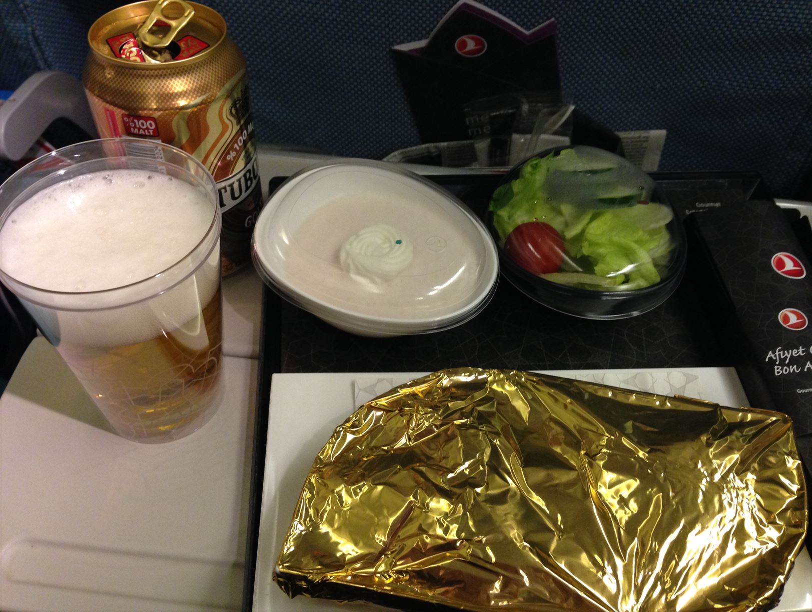 飛行機、ターキッシュエアラインのおいしい機内食