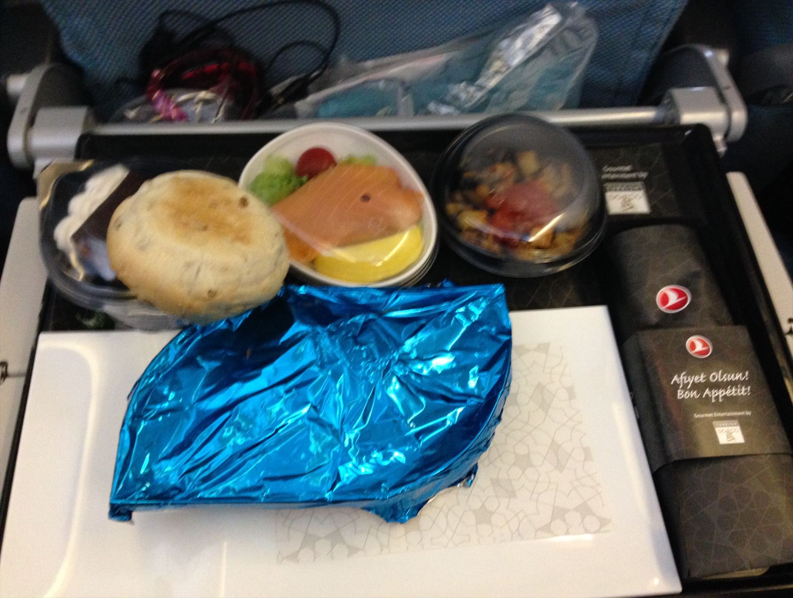飛行機、ターキッシュエアラインのおいしい機内食